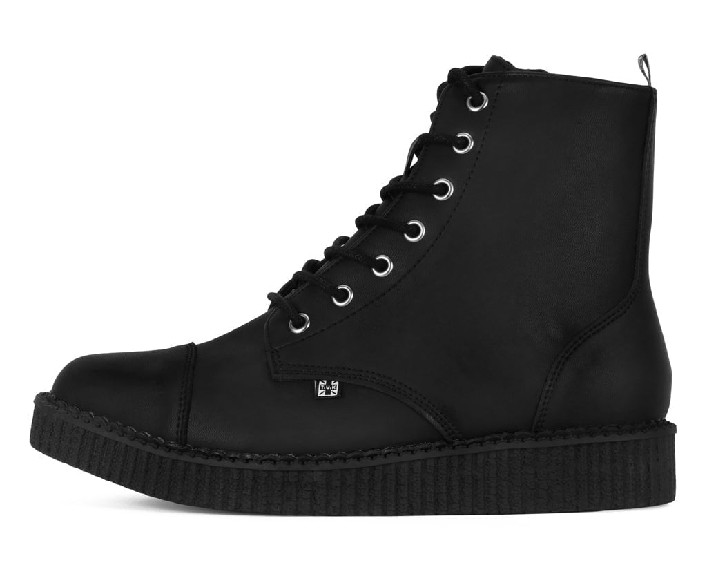 A9636 Black TUKskin™ Pointed Lace Up Boot - T.U.K. Shoes