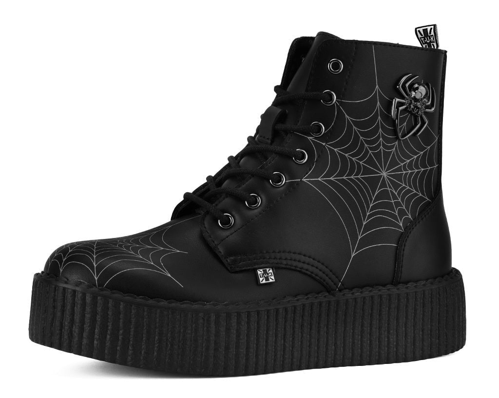V3435 Black TUKskin 7 eye Spiderweb Viva Mondo Boot - T.U.K. Shoes