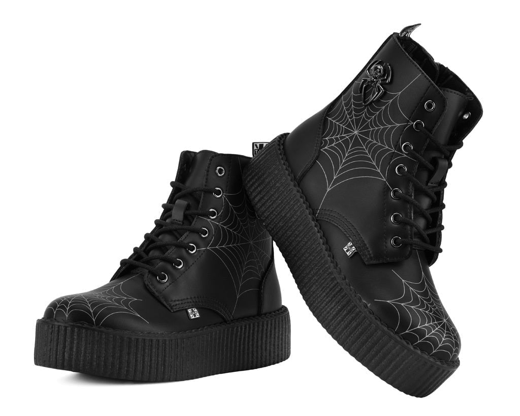 V3435 Black TUKskin 7 eye Spiderweb Viva Mondo Boot - T.U.K. Shoes