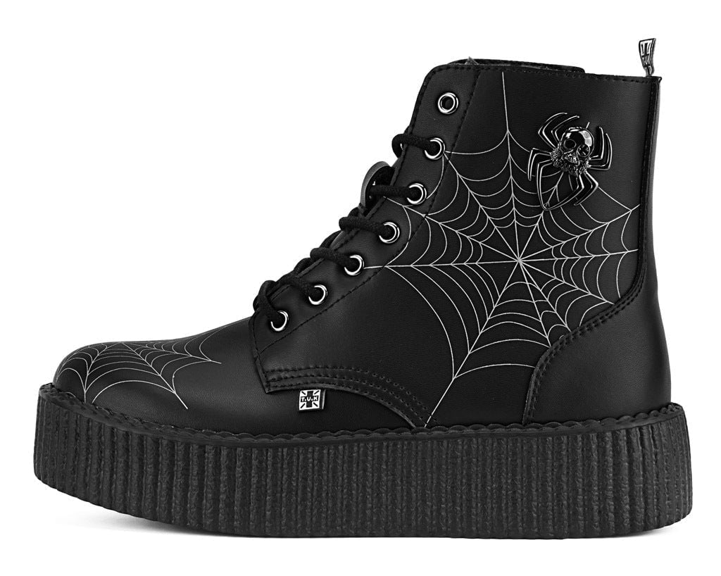 V3435 Black TUKskin 7 eye Spiderweb Viva Mondo Boot - T.U.K. Shoes