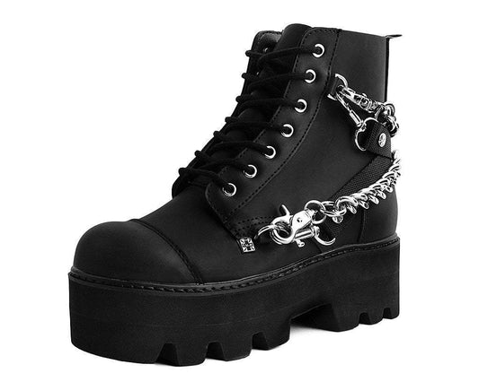 A9752 Black 7-Eye Chain & Strap Dino Lug Boot - T.U.K. Shoes