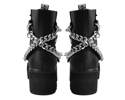 A9752 Black 7-Eye Chain & Strap Dino Lug Boot - T.U.K. Shoes