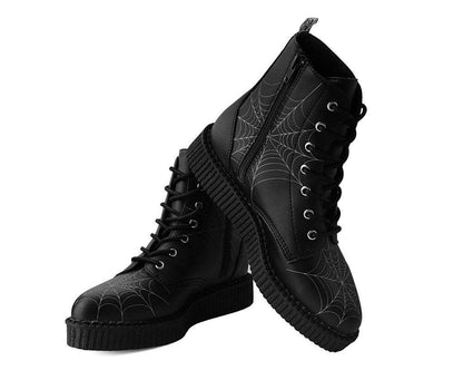A9746 Black  TUKskin™ 7-Eye Spiderweb Glow Boot - T.U.K. Shoes