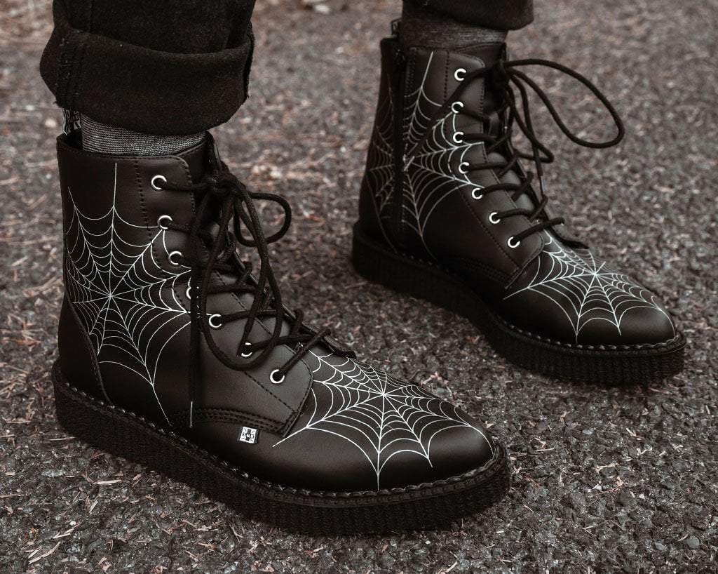 A9746 Black  TUKskin™ 7-Eye Spiderweb Glow Boot - T.U.K. Shoes