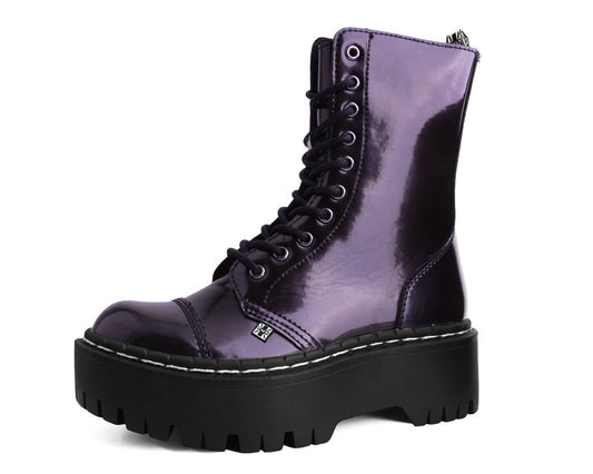A3194 Burgundy Rub-Off 10-Eye Double Decker Boot - T.U.K. Shoes