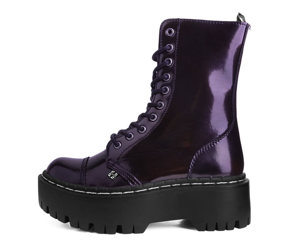 A3194 Burgundy Rub-Off 10-Eye Double Decker Boot - T.U.K. Shoes