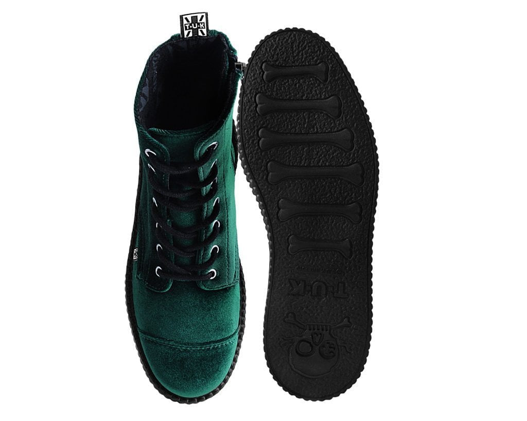 V9759L Green Velvet 7-Eye Viva Mondo Boot - T.U.K. Shoes