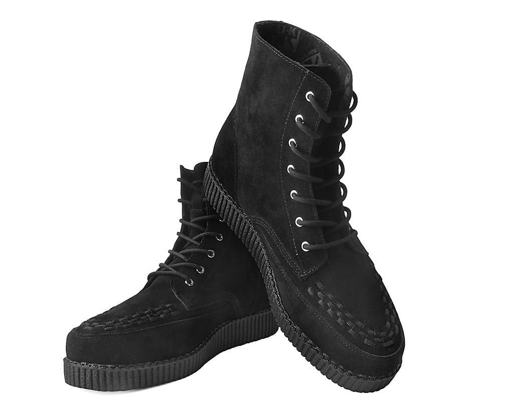 F9710 Black Suede 7-Eye Viva Low Boot - T.U.K. Shoes