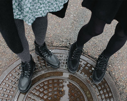 F9710 Black Suede 7-Eye Viva Low Boot - T.U.K. Shoes