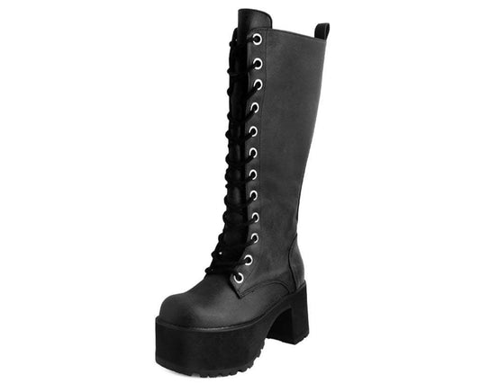 A9649L Distressed Knee-High Nosebleed Boot - T.U.K. Shoes