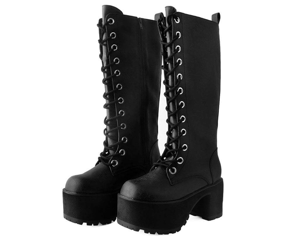 A9649L Distressed Knee-High Nosebleed Boot - T.U.K. Shoes