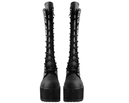 A9649L Distressed Knee-High Nosebleed Boot - T.U.K. Shoes