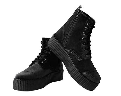 V9758L Black Velvet 7-Eye Viva Mondo Boot - T.U.K. Shoes