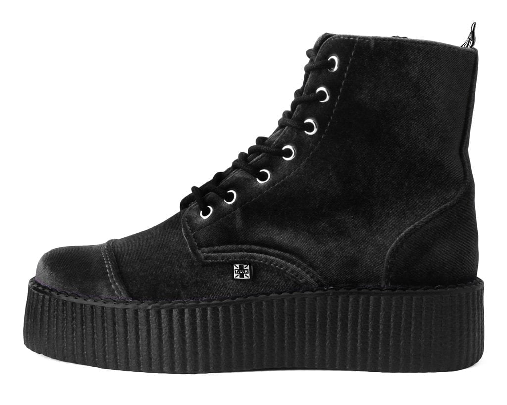 V9758L Black Velvet 7-Eye Viva Mondo Boot - T.U.K. Shoes