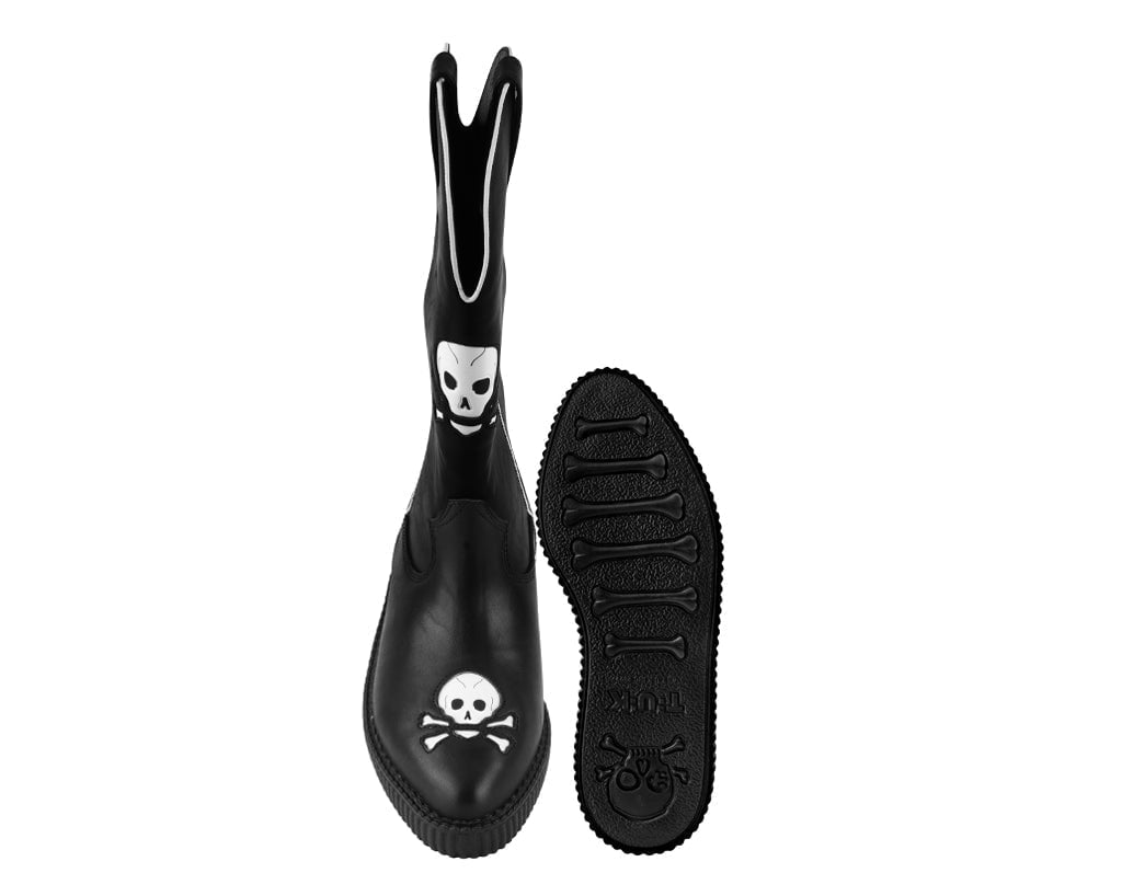A3439 Black Skull Western Creeper Boot - T.U.K. Shoes