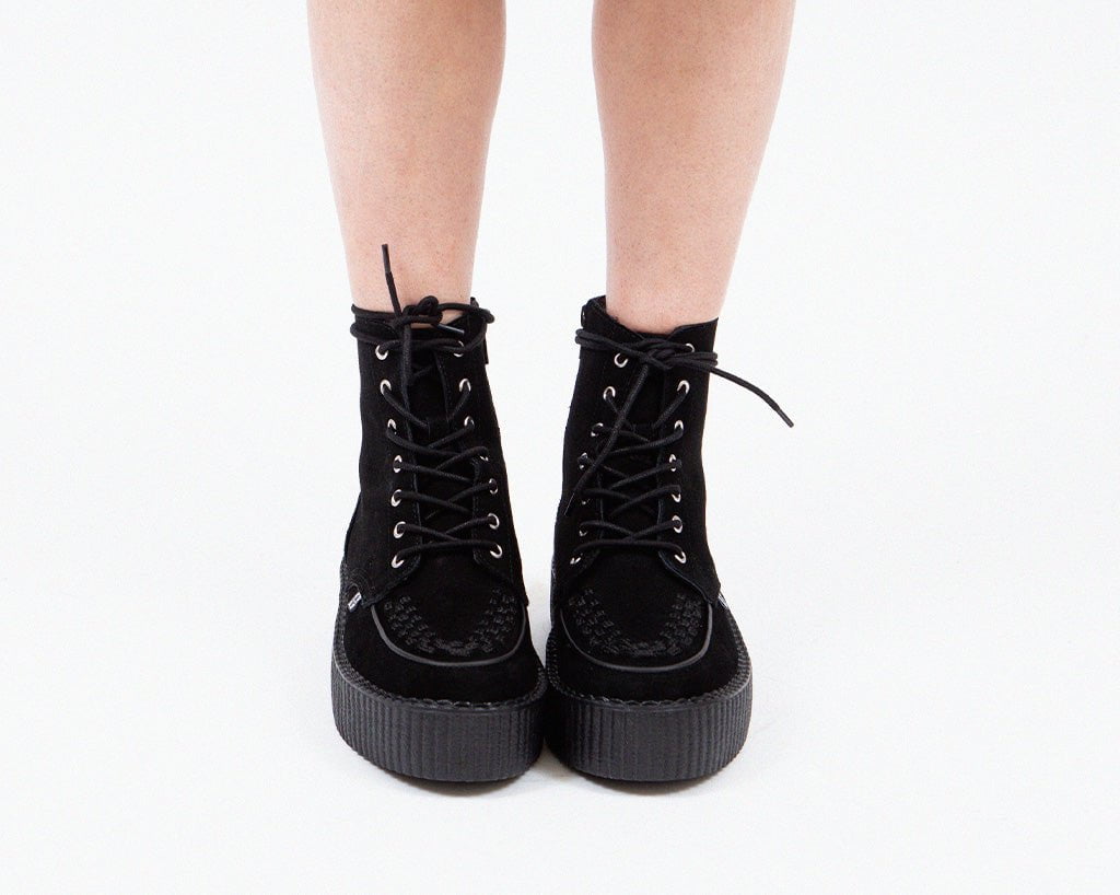 V3332 Black Suede Interlace Viva Mondo Boot - T.U.K. Shoes
