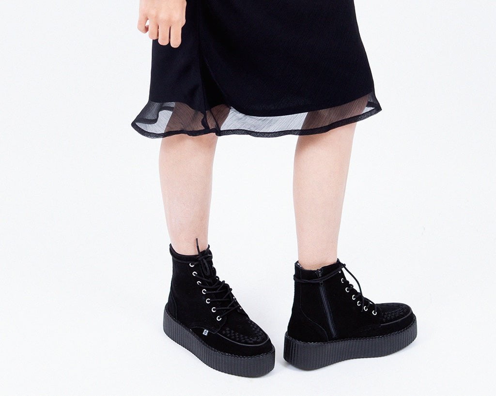 V3332 Black Suede Interlace Viva Mondo Boot - T.U.K. Shoes