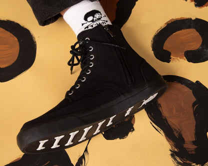 A3093 Black Canvas 8-Eye Sneaker Boot - T.U.K. Shoes