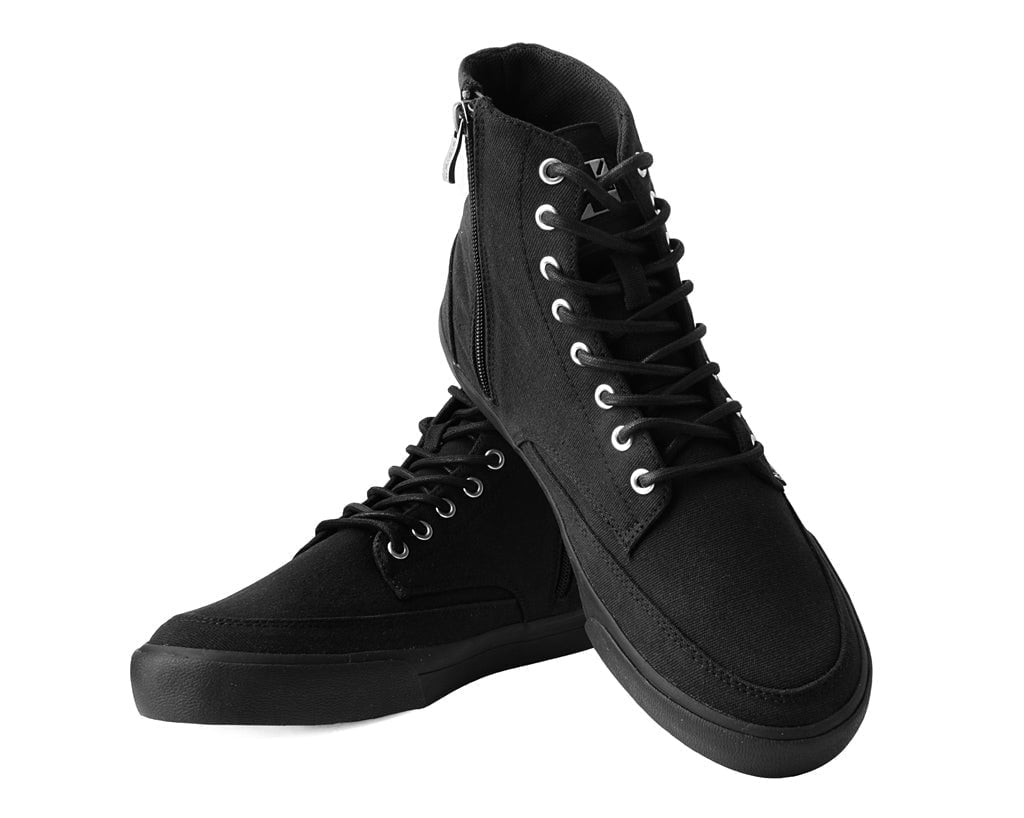 A3093 Black Canvas 8-Eye Sneaker Boot - T.U.K. Shoes