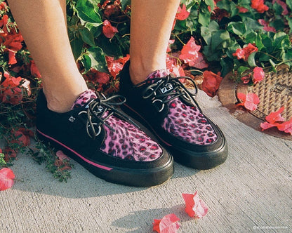 A9483 Black & Pink Leopard Sneaker - T.U.K. Shoes