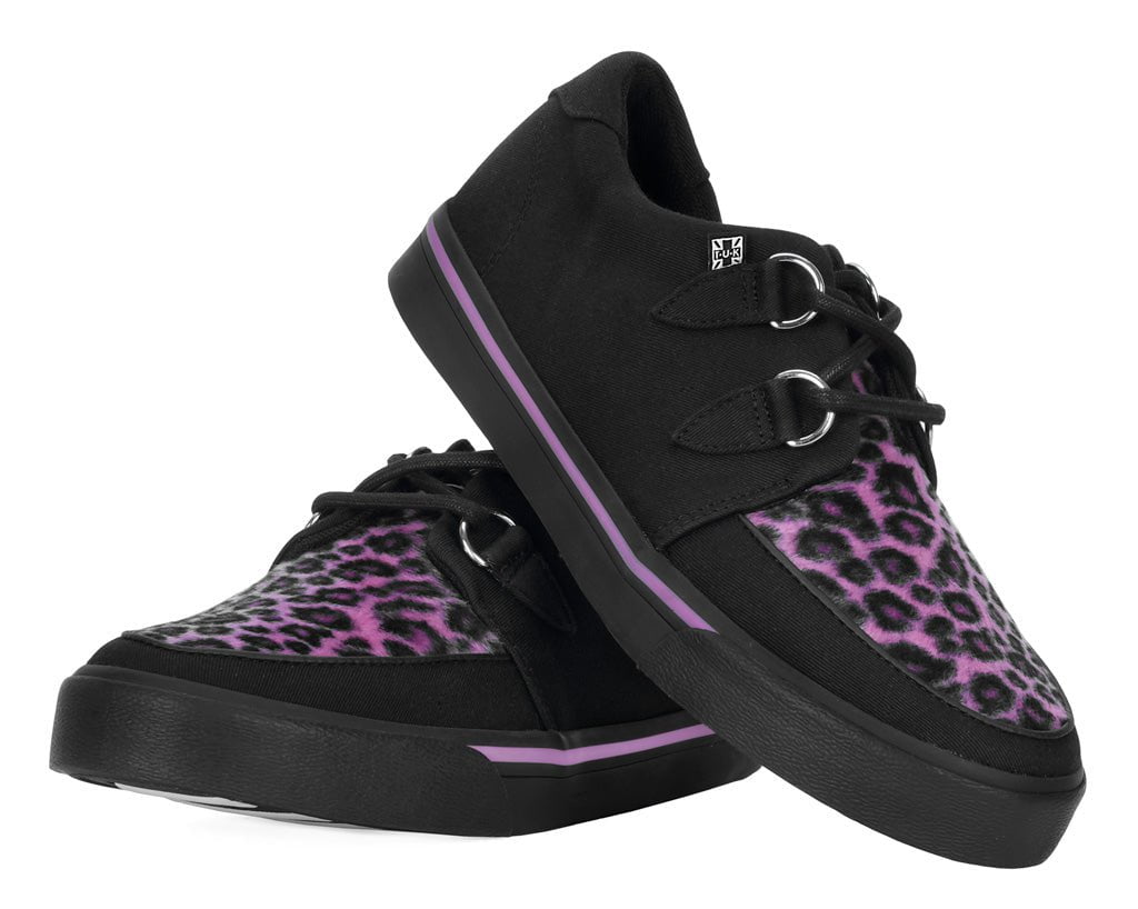 A9483 Black & Pink Leopard Sneaker - T.U.K. Shoes