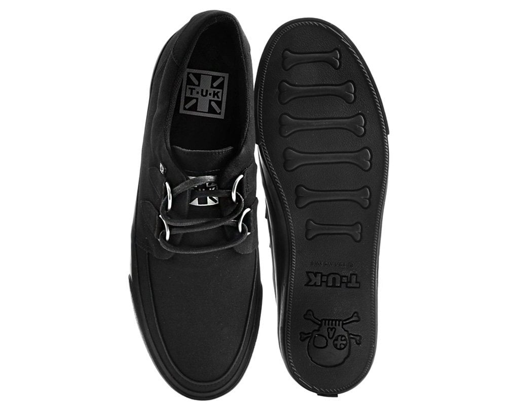 A9486 Black Basic Twill D-Ring Sneaker - T.U.K. Shoes
