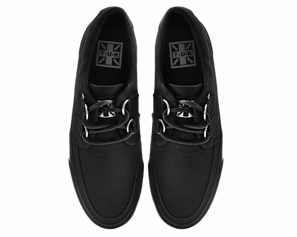 A9486 Black Basic Twill D-Ring Sneaker - T.U.K. Shoes