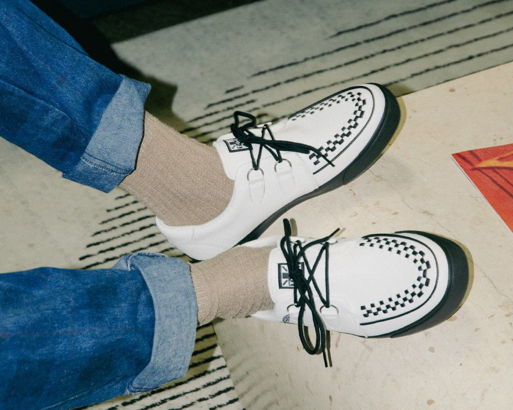 A9179 White Leather D-Ring Sneaker - T.U.K. Shoes