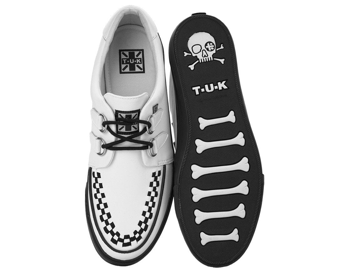 A9179 White Leather D-Ring Sneaker - T.U.K. Shoes