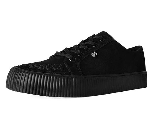A3313 Black Suede Lace-Up Creeper Sneaker - T.U.K. Shoes