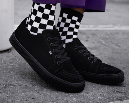 A3313 Black Suede Lace-Up Creeper Sneaker - T.U.K. Shoes