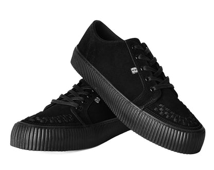 A3313 Black Suede Lace-Up Creeper Sneaker - T.U.K. Shoes