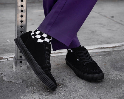 A3313 Black Suede Lace-Up Creeper Sneaker - T.U.K. Shoes