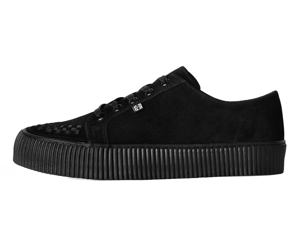 A3313 Black Suede Lace-Up Creeper Sneaker - T.U.K. Shoes
