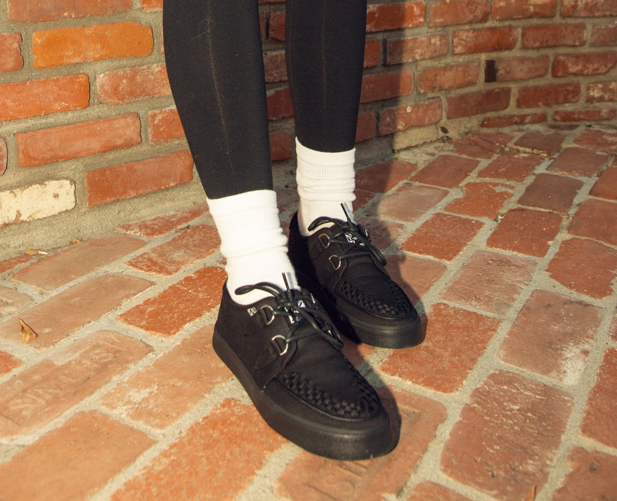 A3226 Black Basic Twill Interlace Sneaker - T.U.K. Shoes