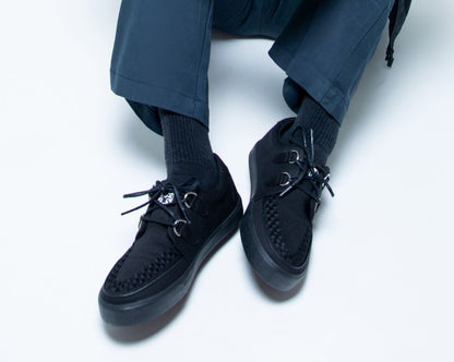 A3226 Black Basic Twill Interlace Sneaker - T.U.K. Shoes