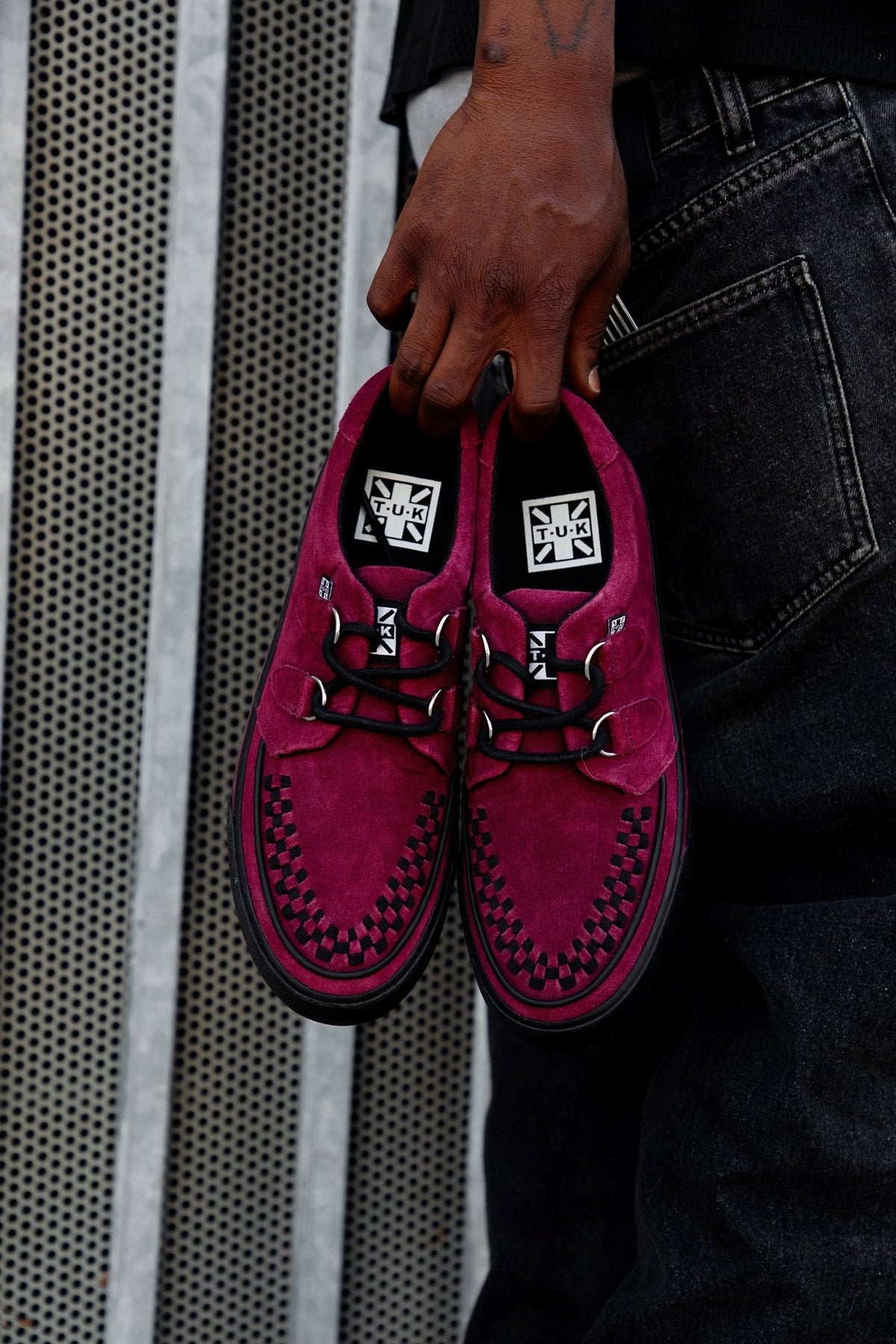 A3432 Burgundy Suede Creeper Sneaker - T.U.K. Shoes