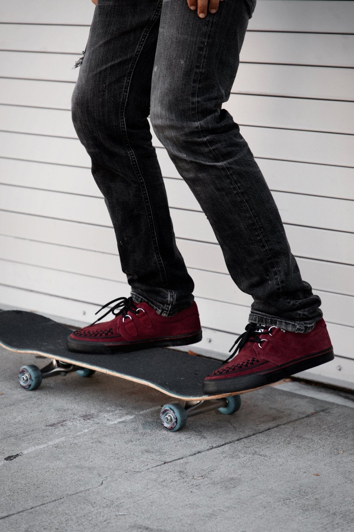 A3432 Burgundy Suede Creeper Sneaker - T.U.K. Shoes