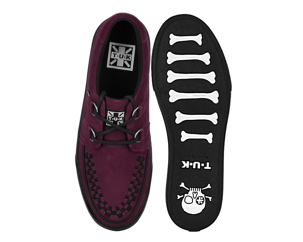 A3432 Burgundy Suede Creeper Sneaker - T.U.K. Shoes