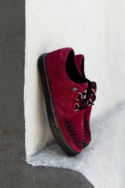 A3432 Burgundy Suede Creeper Sneaker - T.U.K. Shoes
