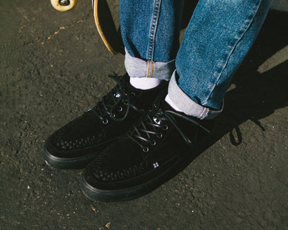 A3153 Black Suede 5-Eye Sneaker - T.U.K. Shoes