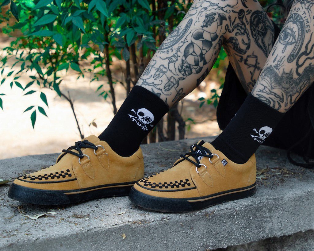 A3329 Mustard Suede Creeper Sneaker - T.U.K. Shoes