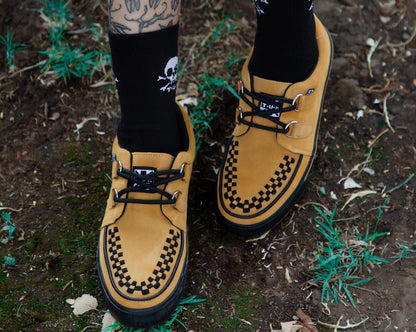 A3329 Mustard Suede Creeper Sneaker - T.U.K. Shoes