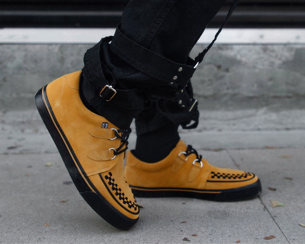 A3329 Mustard Suede Creeper Sneaker - T.U.K. Shoes