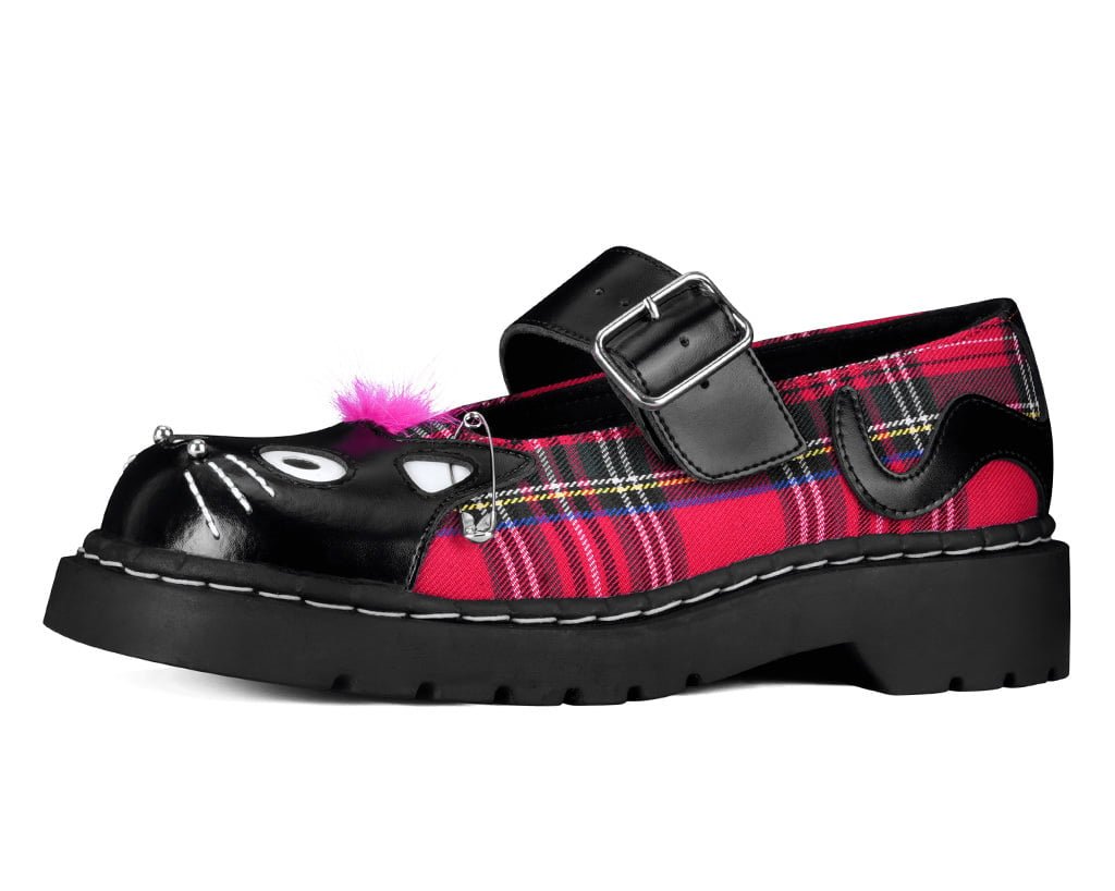 Tartan Punk Rock Kitty Mary Jane - T.U.K. Shoes
