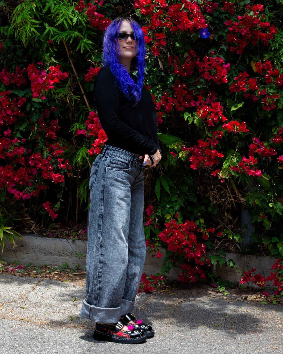 Tartan Punk Rock Kitty Mary Jane - T.U.K. Shoes
