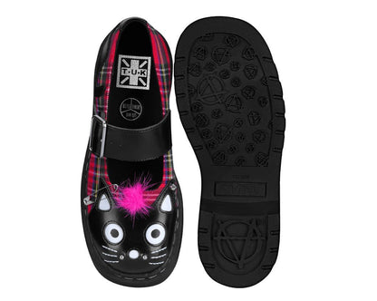 Tartan Punk Rock Kitty Mary Jane - T.U.K. Shoes