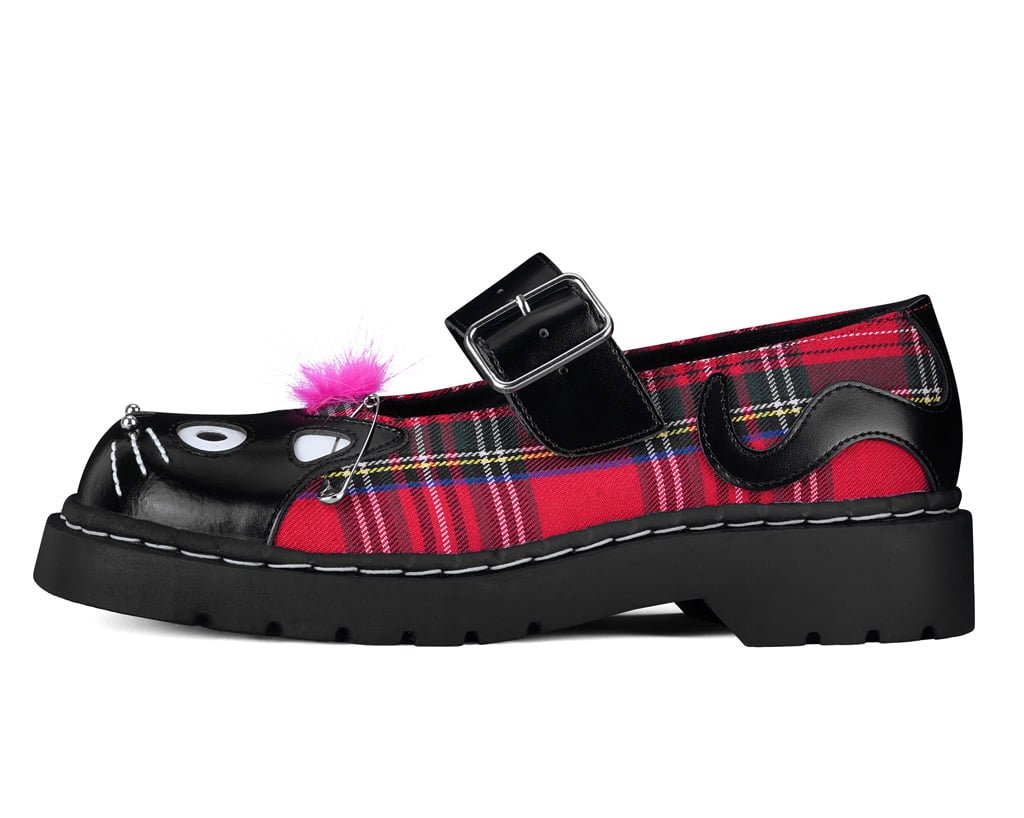 Tartan Punk Rock Kitty Mary Jane - T.U.K. Shoes
