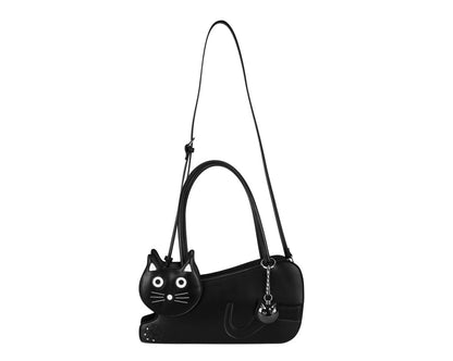 Black TUKSkin Kitty Handbag - T.U.K. Shoes