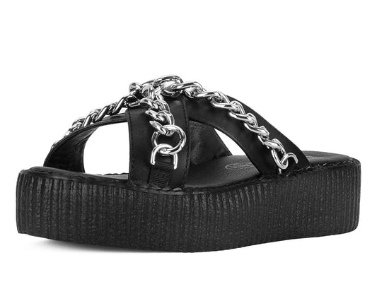 V3346L Black TUKskin Chain Strap Viva Mondo Sandal - T.U.K. Shoes